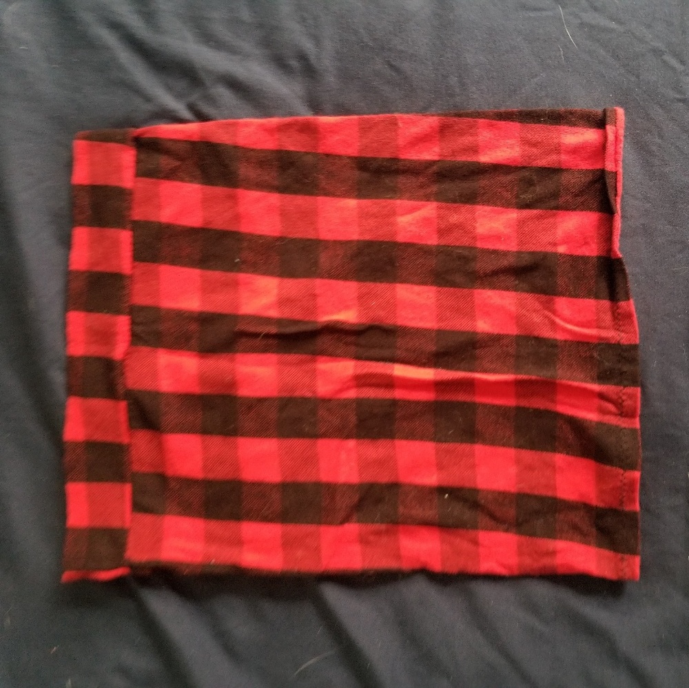 Pencil skirt red plaid Handmade